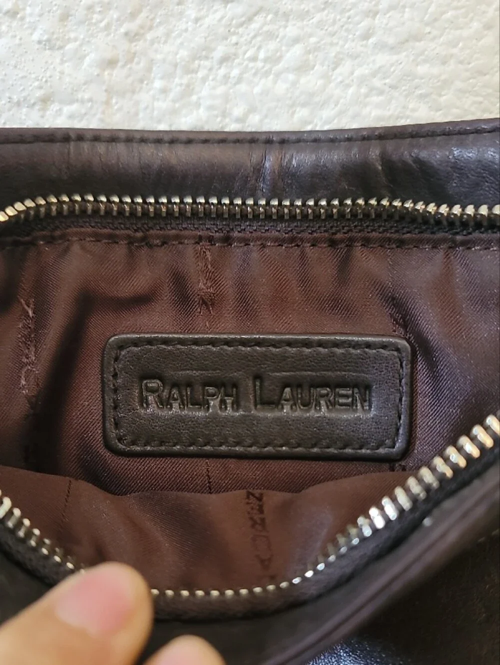 Ralph Lauren Black Leather Messenger Crossbody